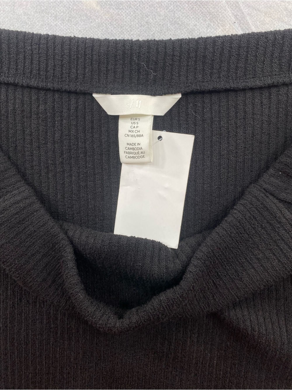 H&M Rib-Knit Off-the-Shoulder Top S - Picture 7 of 9